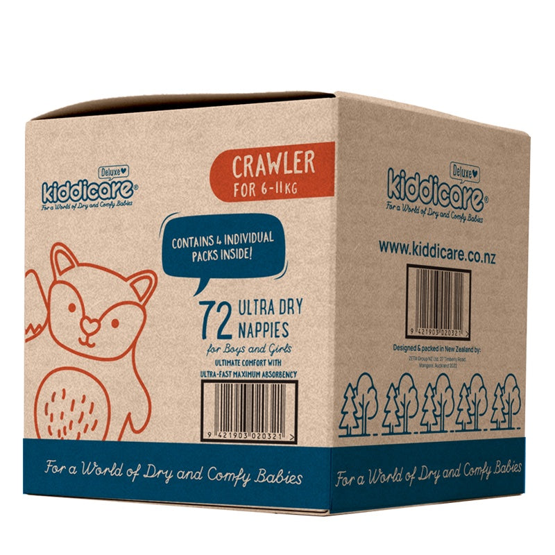 Kiddicare Deluxe Crawler Unisex Nappies 72s Size 3
