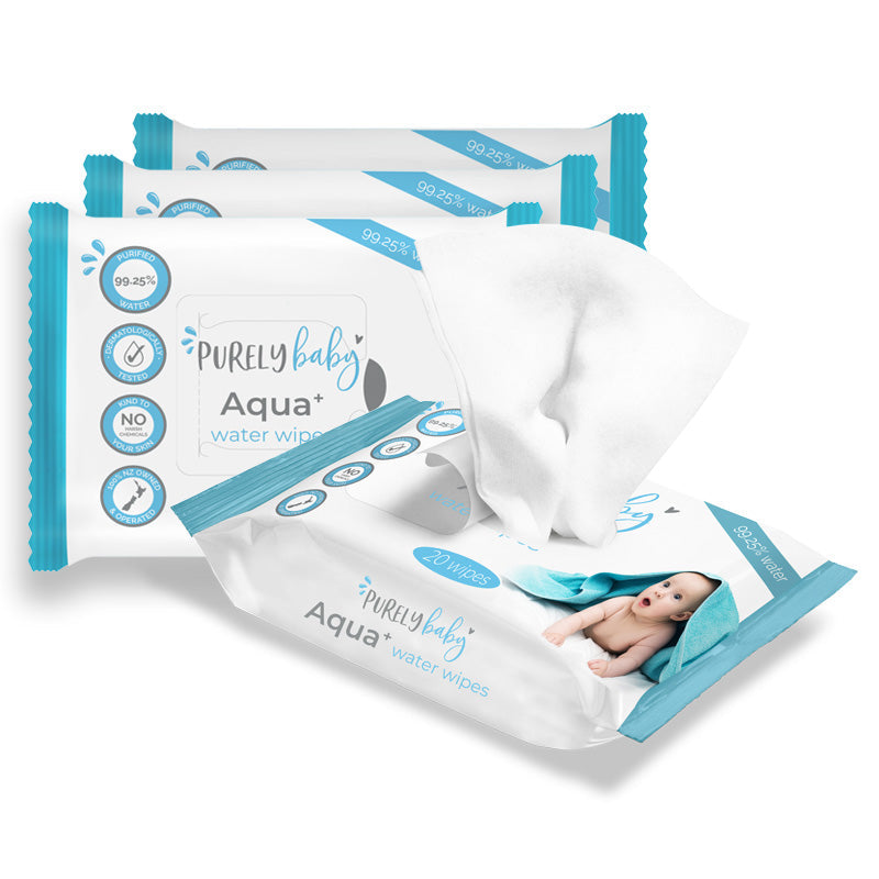 Aqua+ 99.25% Water Wipes Travel Pack