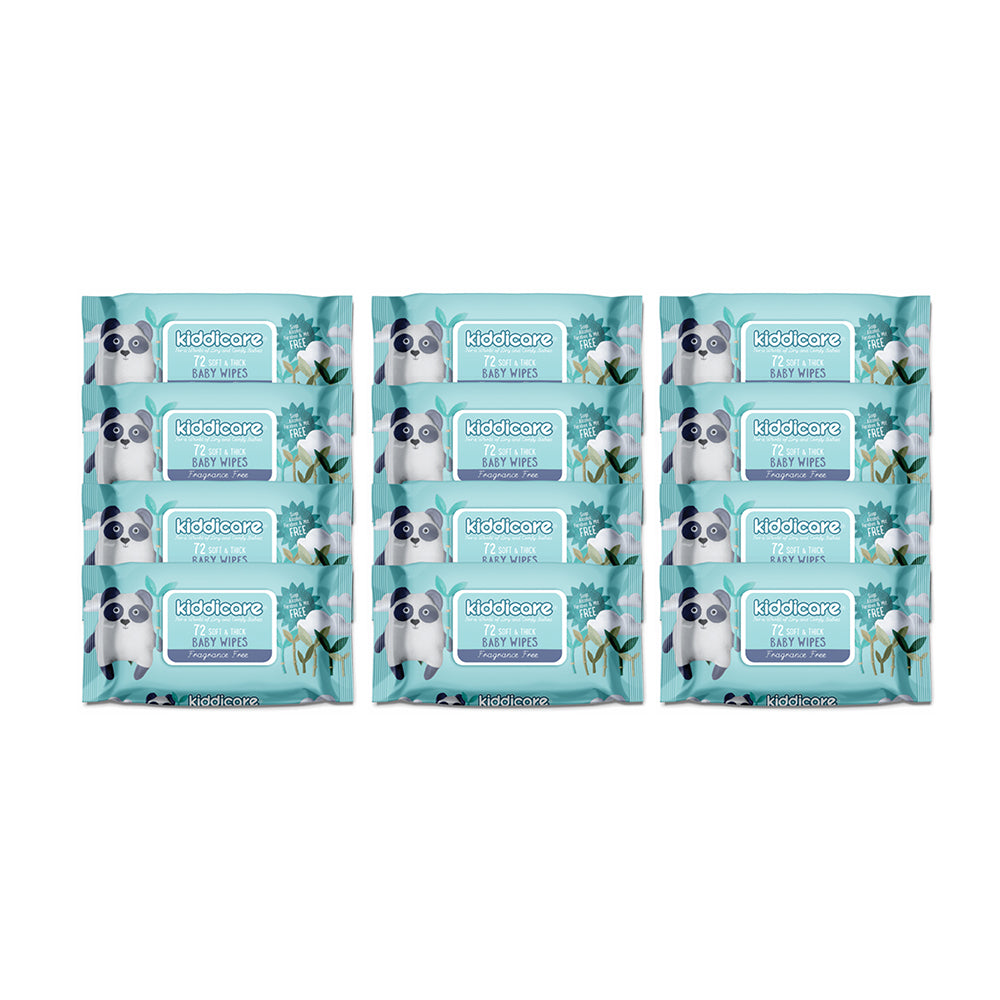 Kiddicare Baby Wipes Fragrance Free 72s Carton (12x72pk)