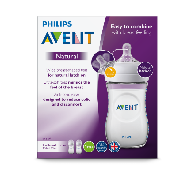Avent Natural Bottle 260ml 2pk