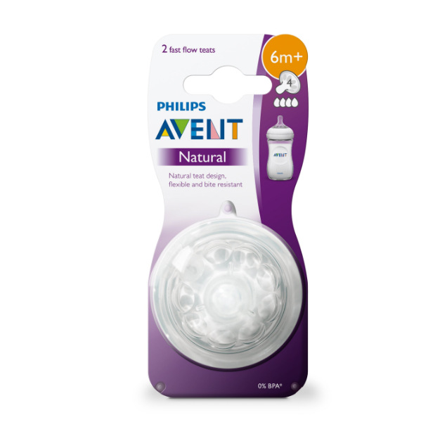 Avent Natural Fast Flow Teat 2pk