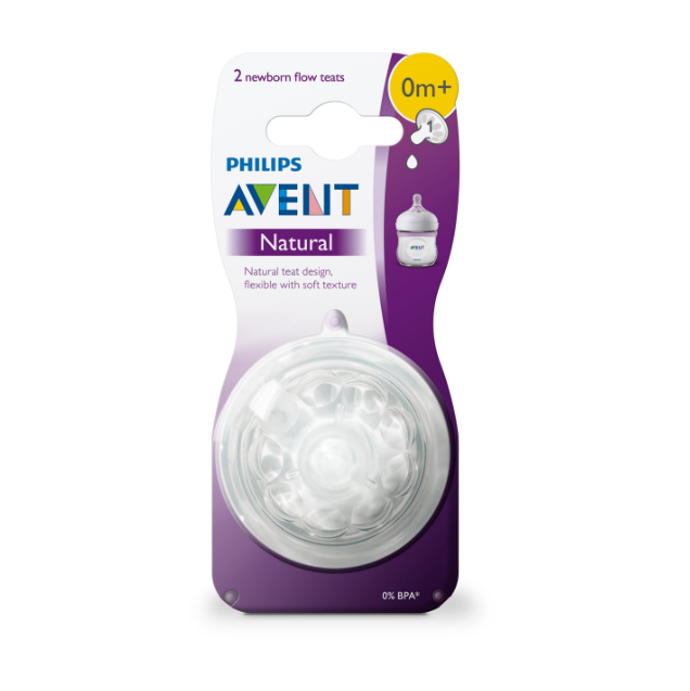 Avent Natural Newborn Flow Teat 2pk