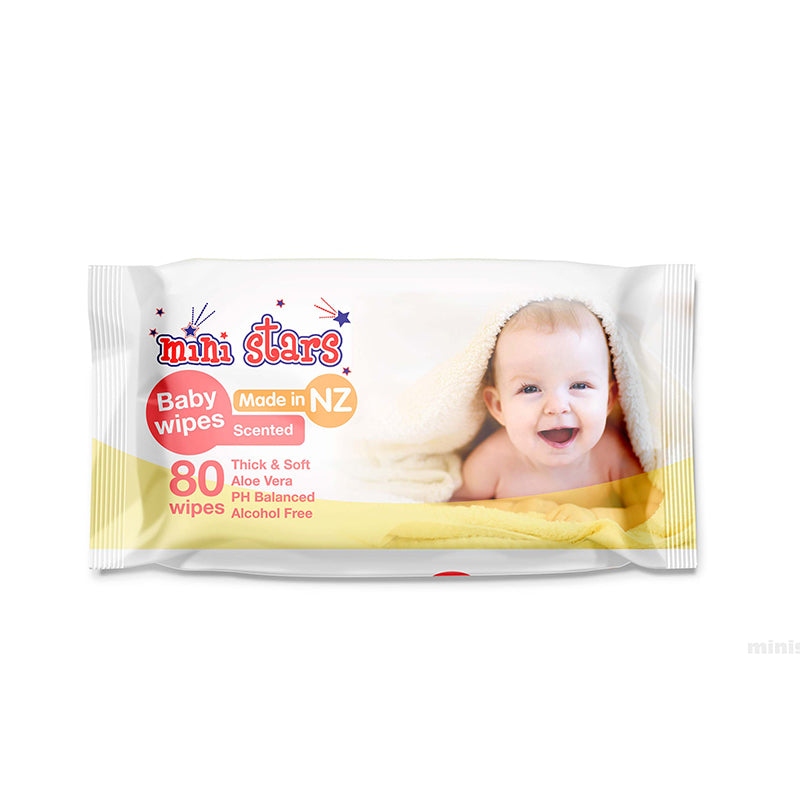 Mini Stars Baby Wipes Scented 80s Carton (12x80pk)